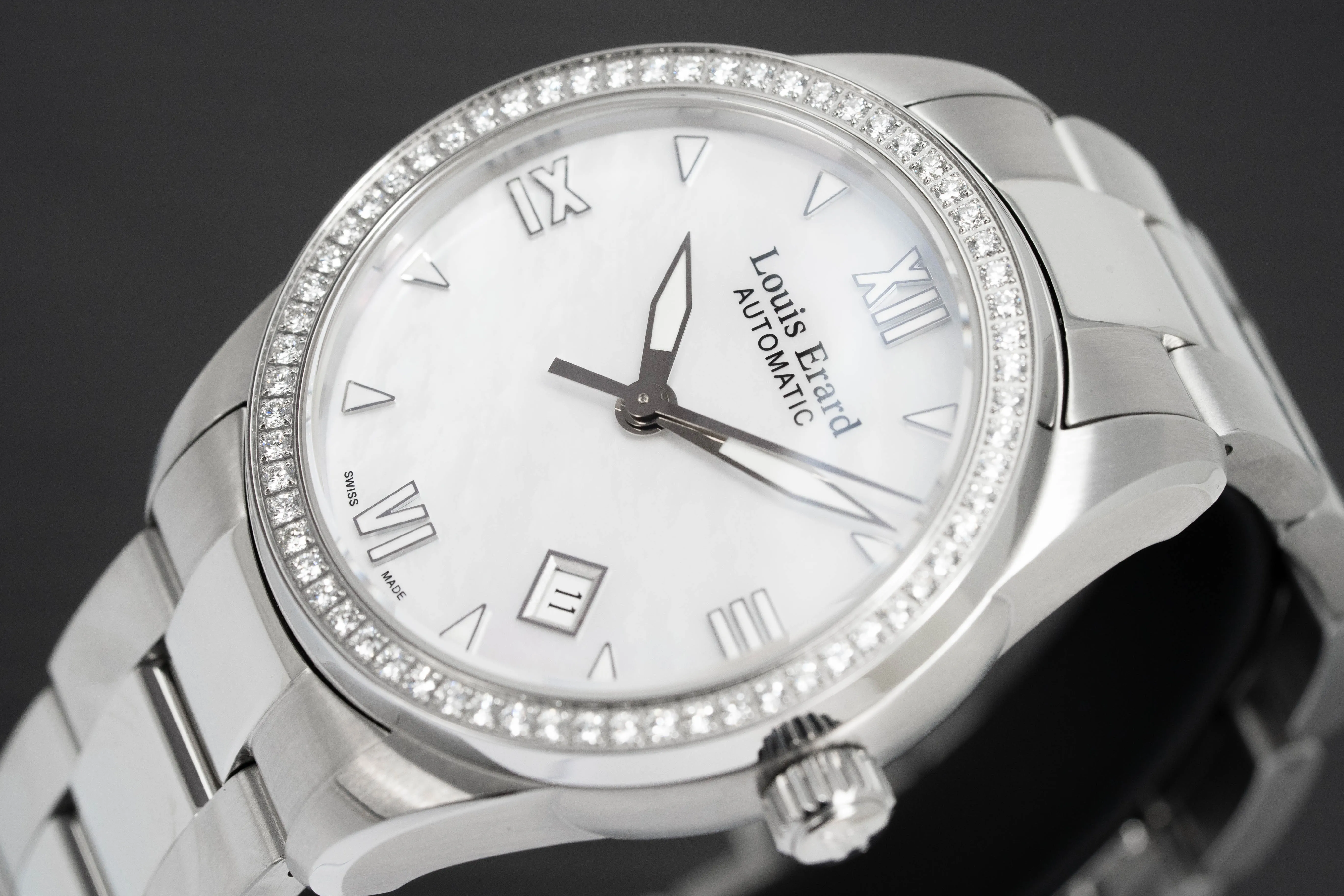 Louis Erard Watch Men's Automatic Heritage Diamond Mother of Pearl 69101SE04.BMA19