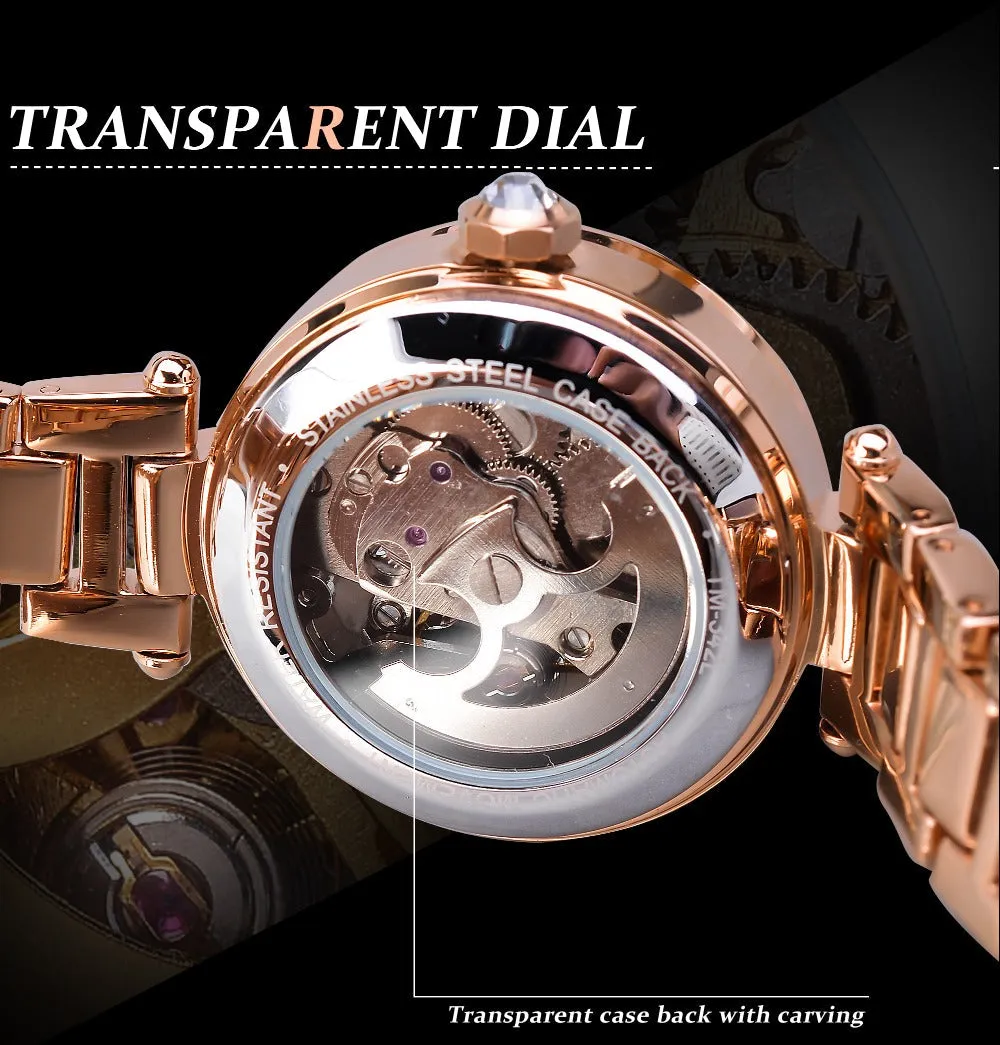 Luxury Fashion Diamond Automatic Mechanical Hip Hop Watch for Women