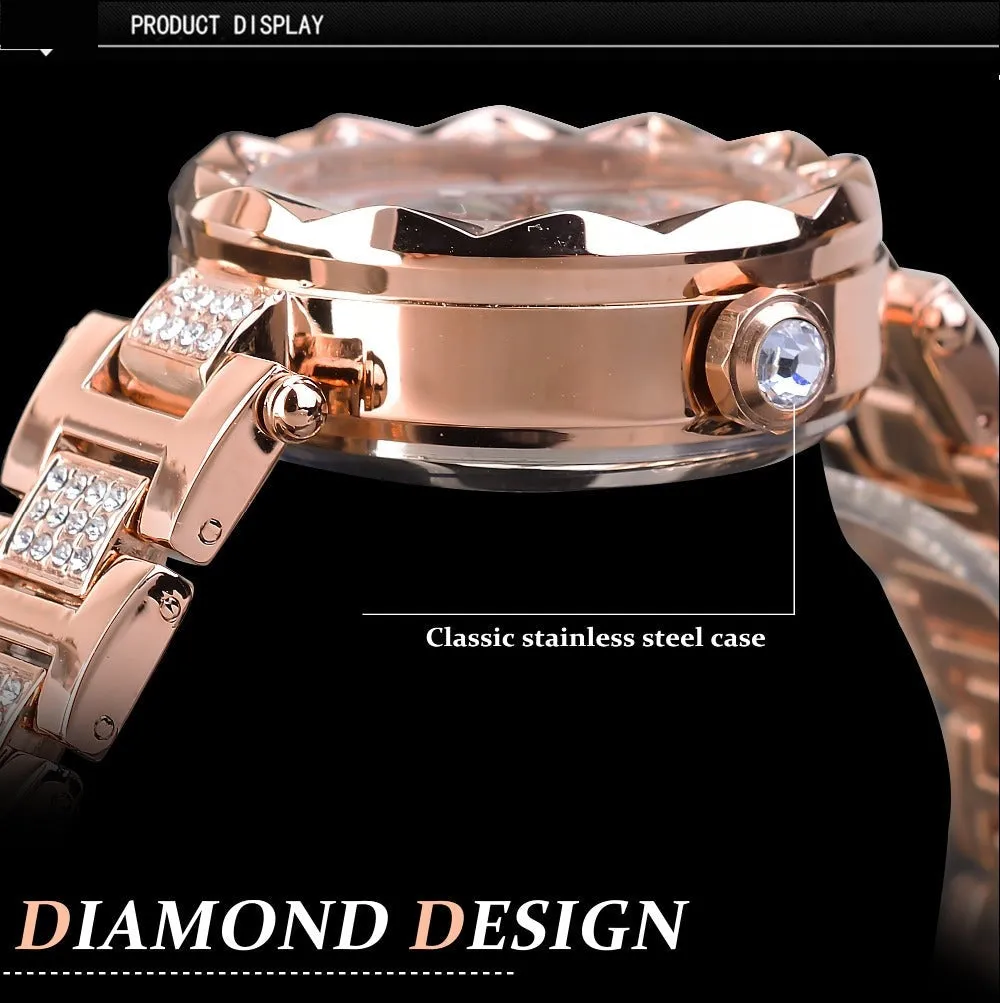 Luxury Fashion Diamond Automatic Mechanical Hip Hop Watch for Women