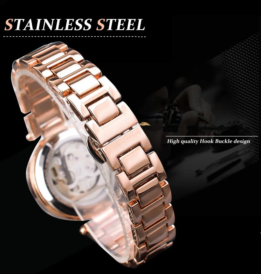 Luxury Fashion Diamond Automatic Mechanical Hip Hop Watch for Women