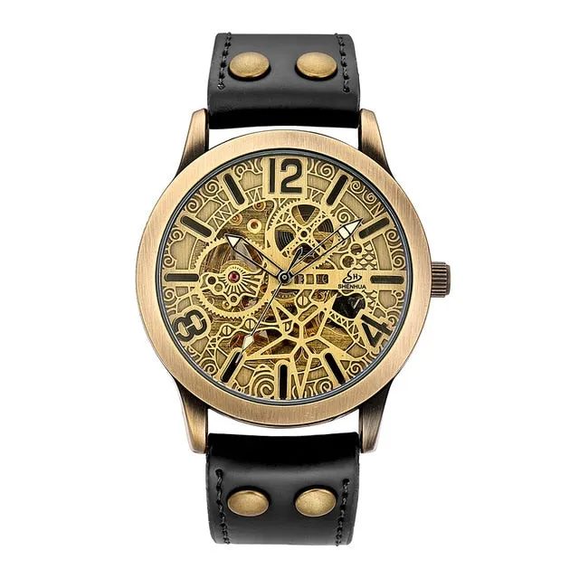 Men Automatic Mechanical Skeleton Wristwatches
