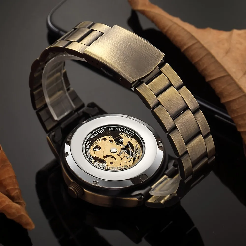 Men Automatic Mechanical Skeleton Wristwatches