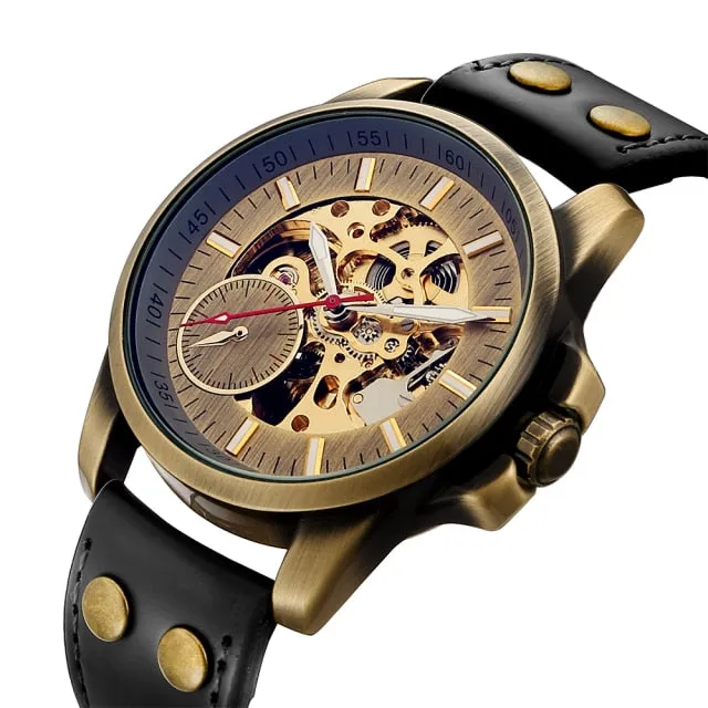 Men Automatic Mechanical Skeleton Wristwatches