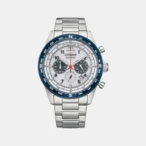 Men Stainless Steel Eco-Drive Chronograph Watch CA4554-84H