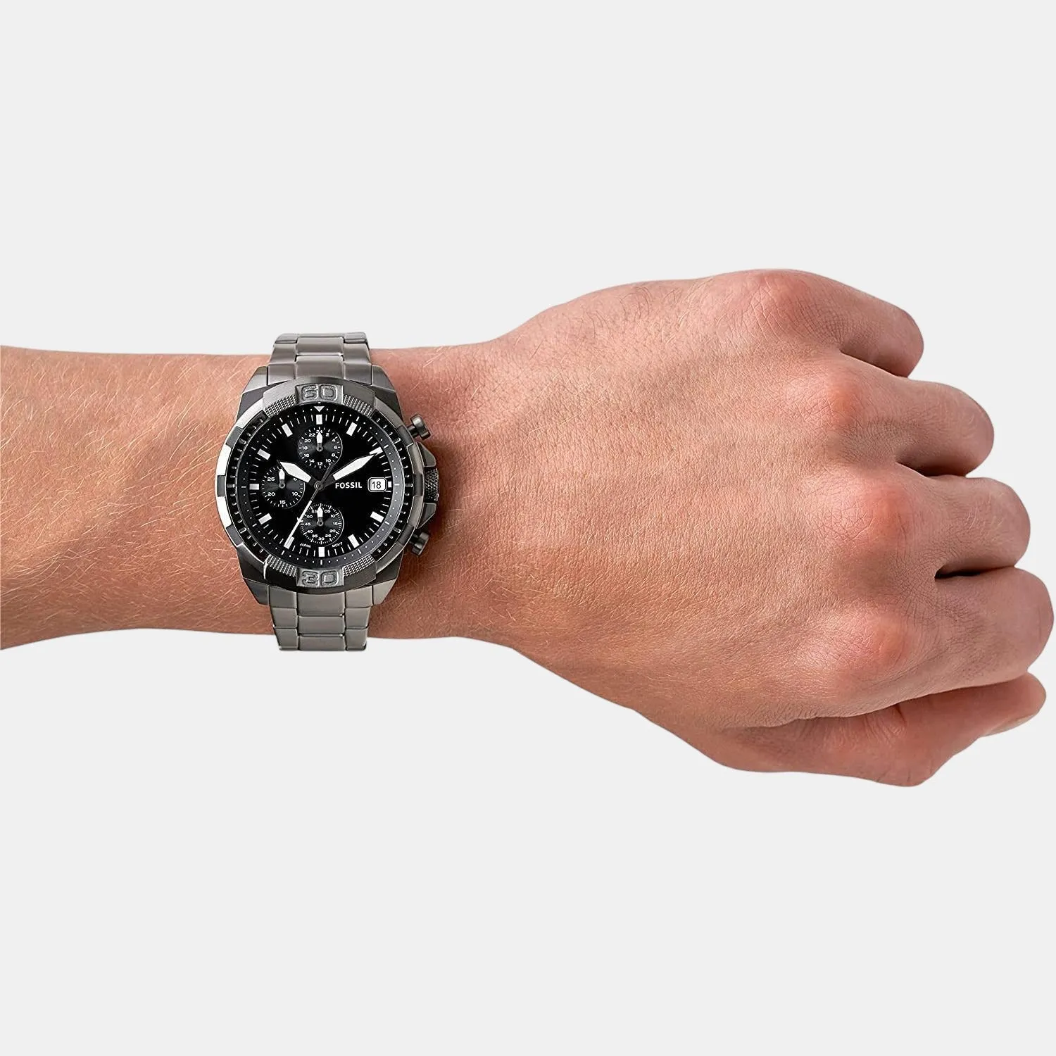 Men's Black Stainless Steel Chronograph Watch FS5852