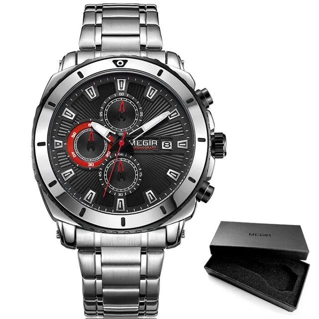 Men's Blue Dial Chronograph Quartz  Wristwatches