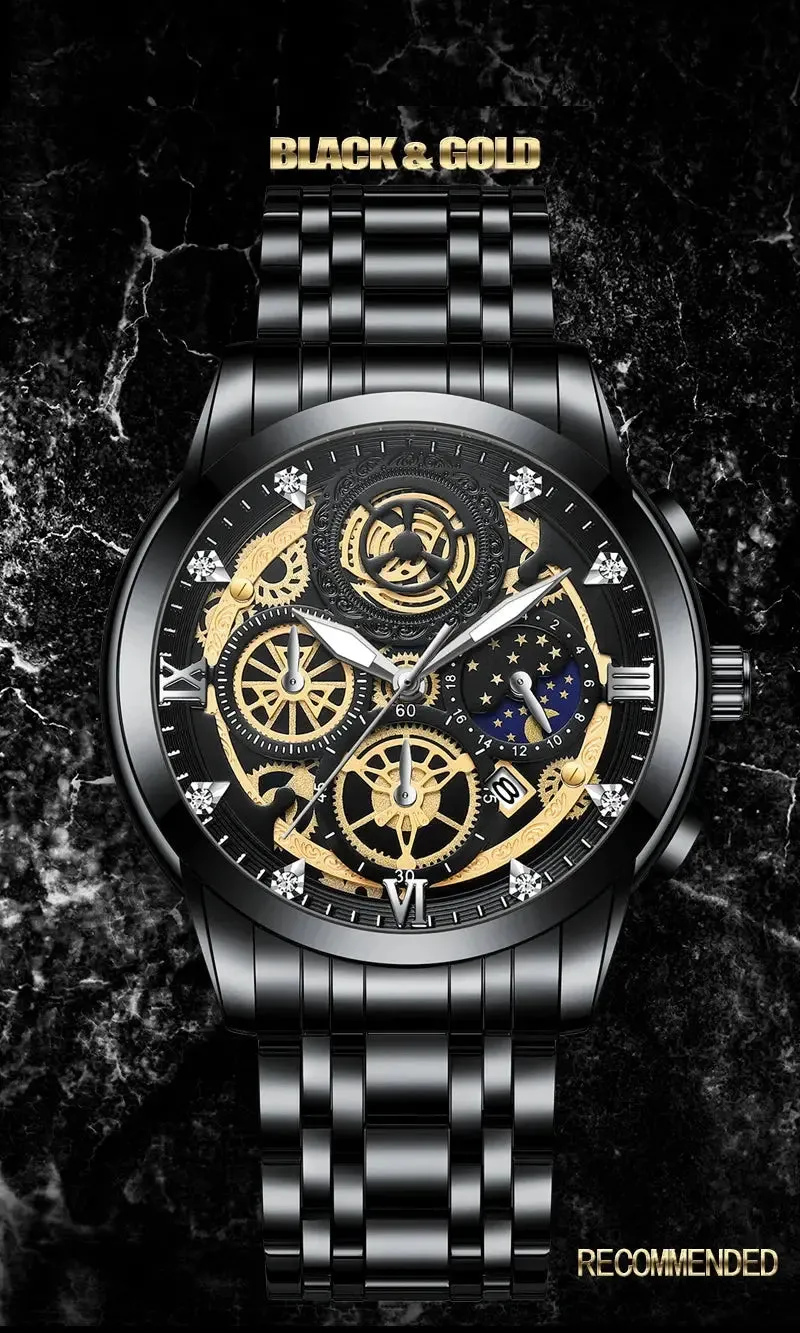 Men's Business Watch Skeleton Design Fashion Mechanical Style