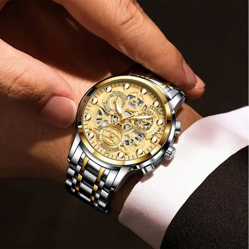 Men's Business Watch Skeleton Design Fashion Mechanical Style