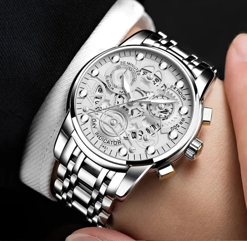 Men's Business Watch Skeleton Design Fashion Mechanical Style