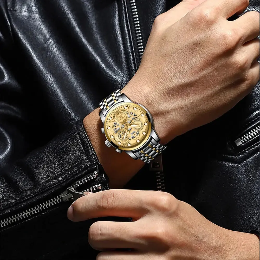 Men's Business Watch Skeleton Design Fashion Mechanical Style