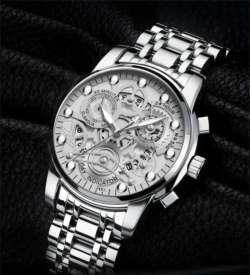 Men's Business Watch Skeleton Design Fashion Mechanical Style