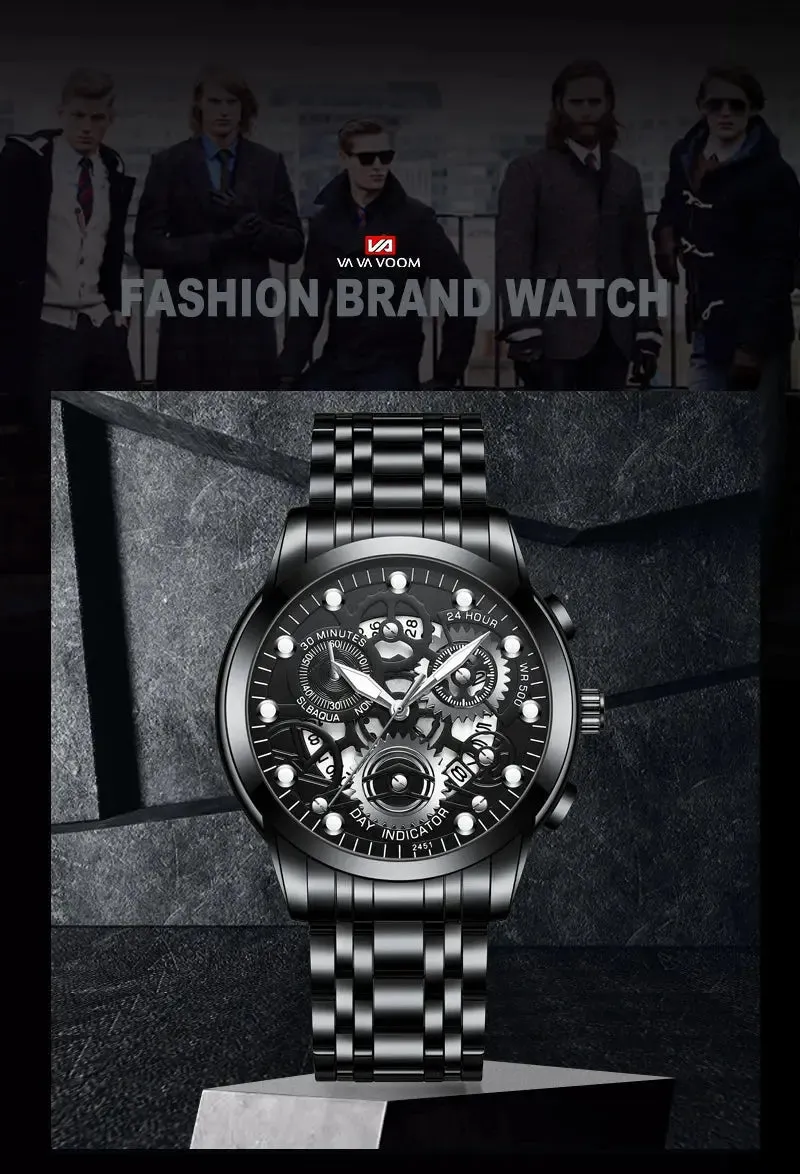 Men's Business Watch Skeleton Design Fashion Mechanical Style