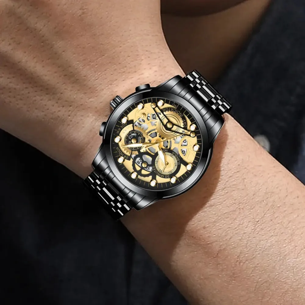 Men's Business Watch Skeleton Design Fashion Mechanical Style