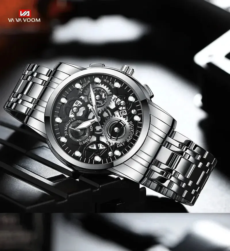 Men's Business Watch Skeleton Design Fashion Mechanical Style