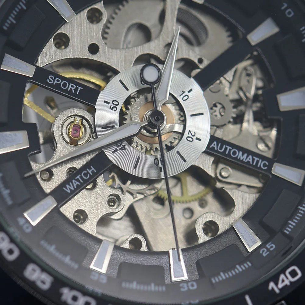 Men's Hollow Skeleton Dial Automatic Mechanical Wrist Watch