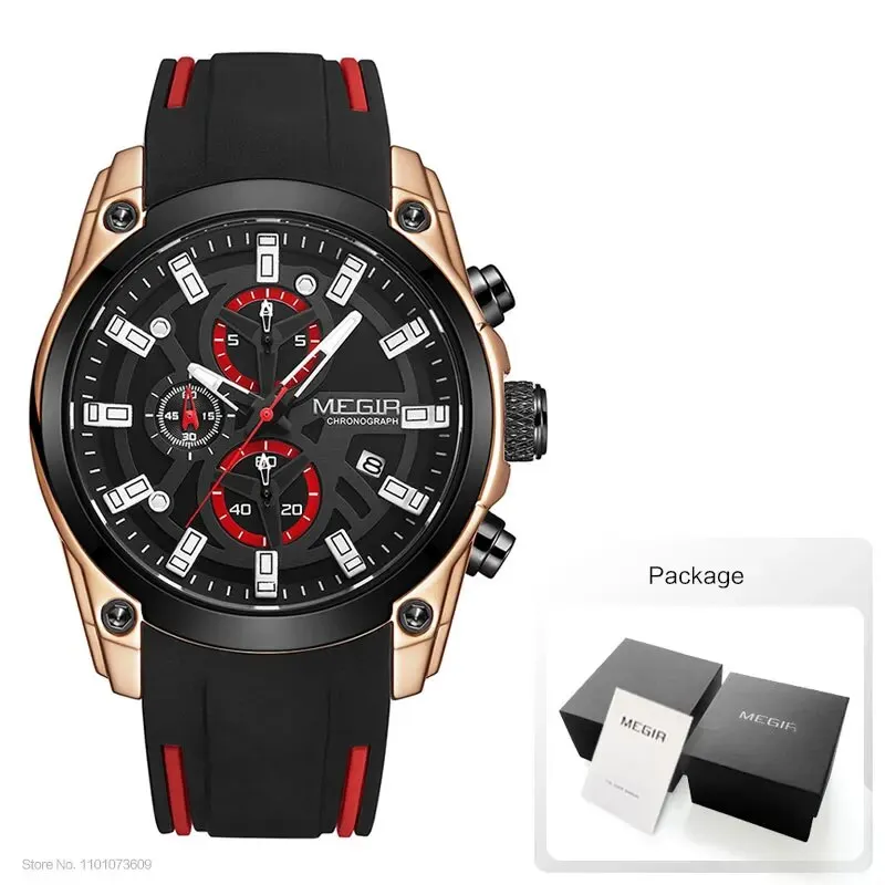 Men's Military Sport Watches Men Waterproof Fashion Blue Silicone Strap Wristwatch Man