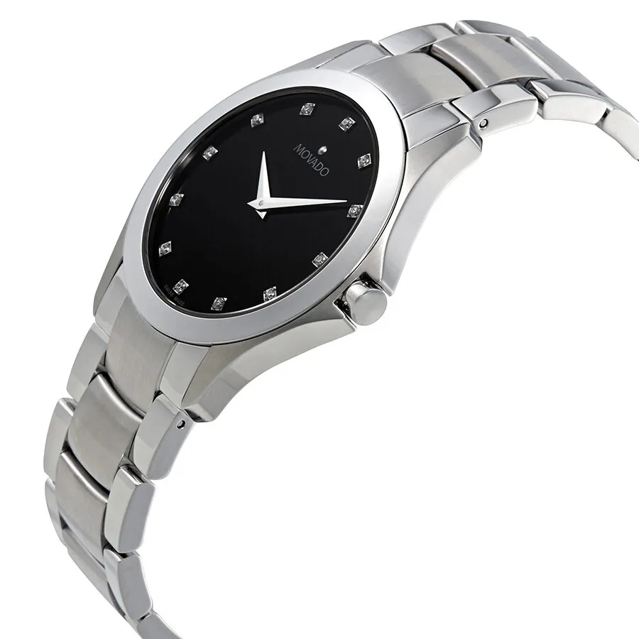 Movado Masino Black Dial Diamonds Men's Wartch 0606185