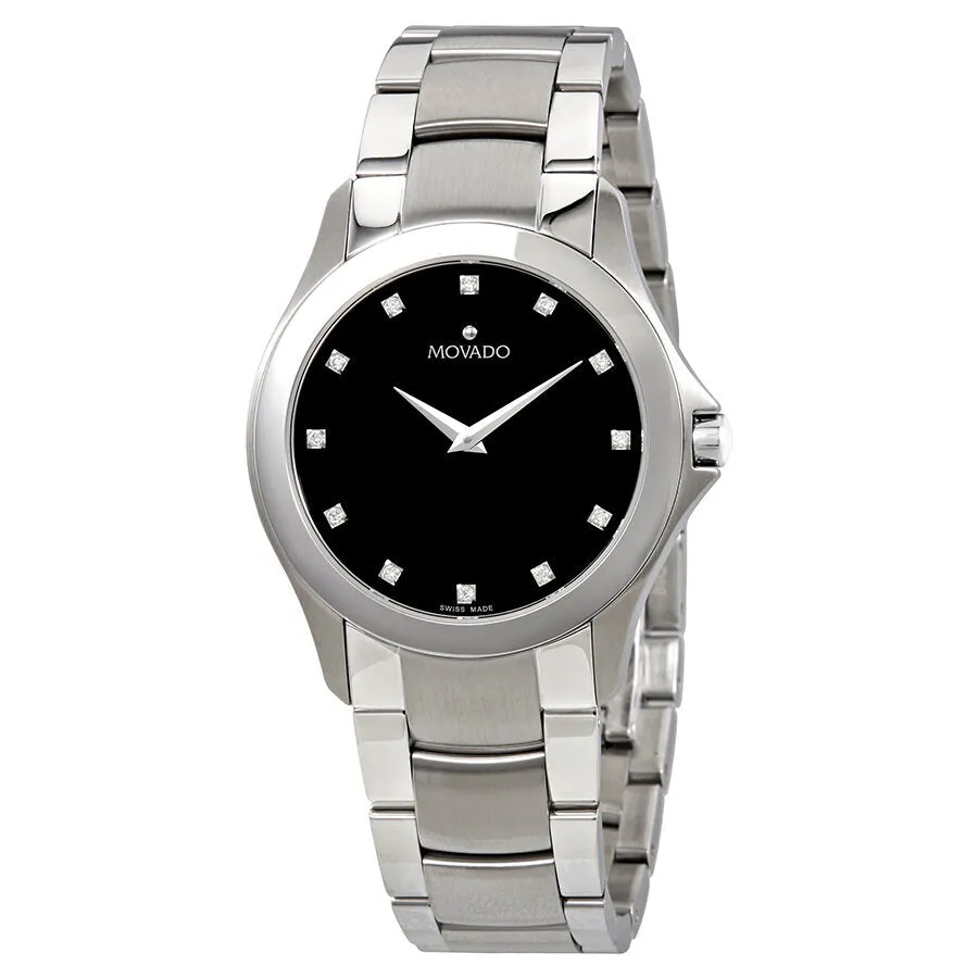 Movado Masino Black Dial Diamonds Men's Wartch 0606185