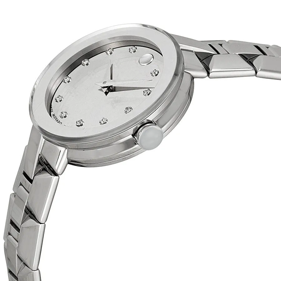 Movado Sapphire Silver Dial Stainless Steel Ladies Watch 0606814