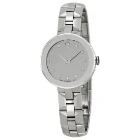Movado Sapphire Silver Dial Stainless Steel Ladies Watch 0606814