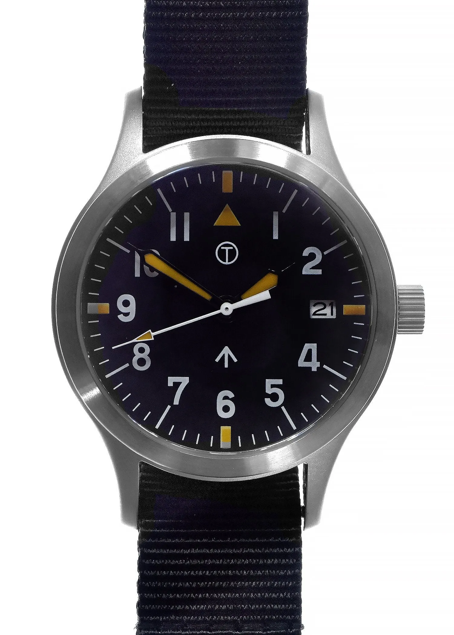 MWC Mk III Stainless Steel 1950's Pattern 100m Water Resistant Automatic Military Watch with Retro Dial and Sapphire Crystal