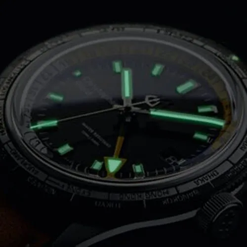 NEW Christopher Ward Watch C65 316L GMT Worldtimer V1 Edition Yellow Warranty
