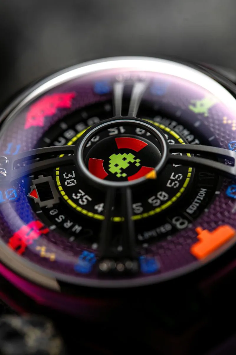 Nubeo OAO Automatic Space Invaders Limited Edition Innader Indigo Men's Watch NB-6099-SI-05