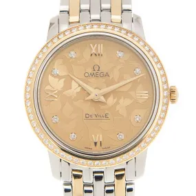 Omega De Ville Champagne Butterfly Diamond Dial Ladies Watch 424.25.27.60.58.002
