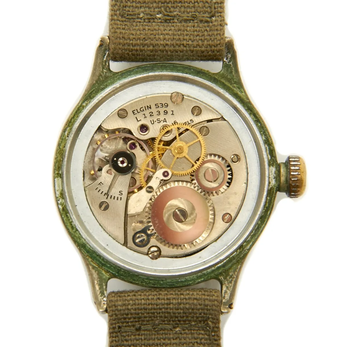 Original U.S. WWII 1945 Type A-11 USAAF Wrist Watch by Elgin - Fully Functional