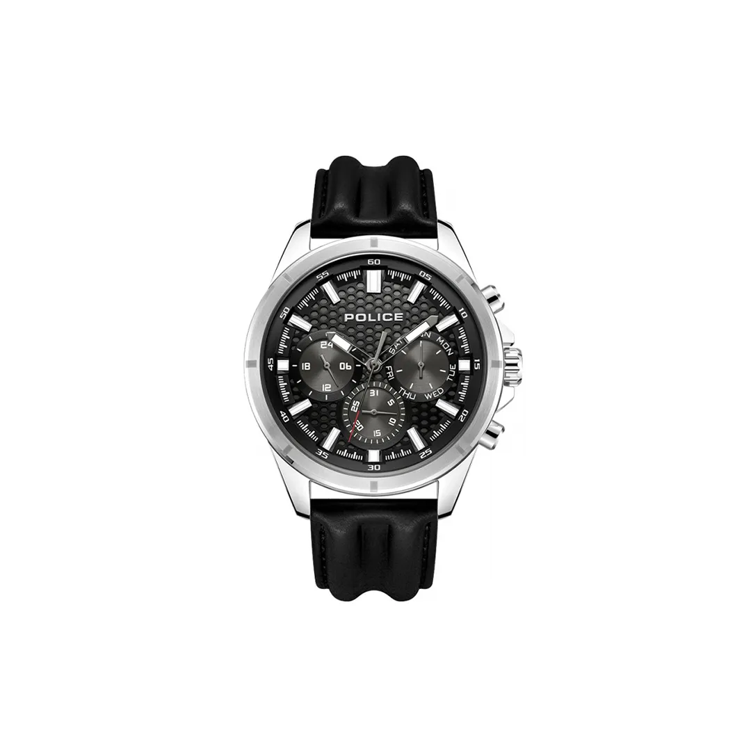 Police Malawi Stainless Steel Leather Watch PEWJF2204101
