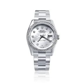 Pre-Owned Rolex Datejust Mother of Pearl Diamond Dial Stainless Steel
