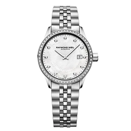 Raymond Weil Ladies Freelancer Watch With Mother Of Pearl And Diamond Face