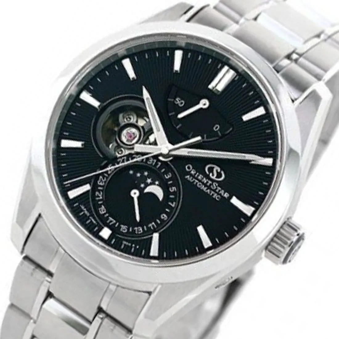 RE-AY0001B00B RE-AY0001B Orient Star Moon Phase Classic Automatic Open Heart Watch