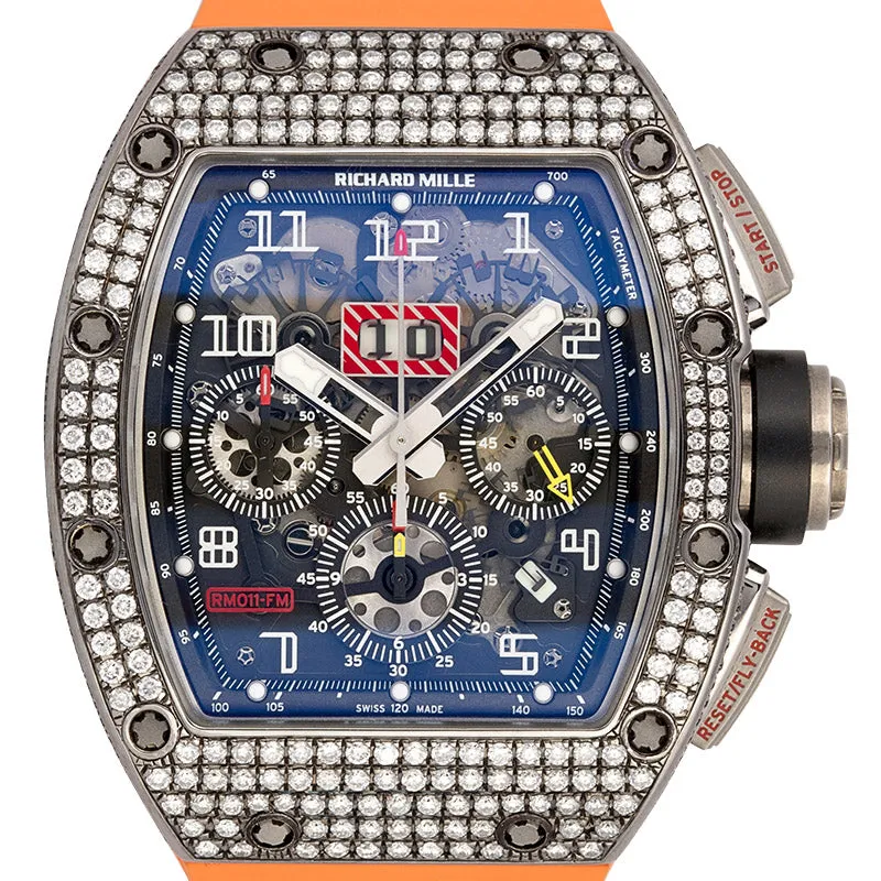 Richard Mille RM 11 White Gold with Custom Diamond Set Bezel
