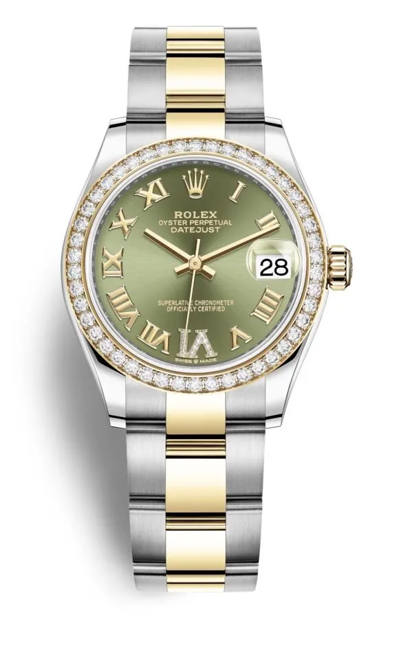 Rolex Datejust 31 Green Diamond Dial Ladies Steel and 18kt Yellow Gold Oyster Watch 278383GNRDO