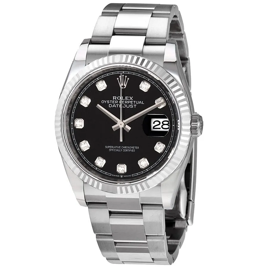 Rolex Datejust 36 Black Diamond Dial Automatic Ladies Oyster Watch 126234BKDJ 126234BKDO