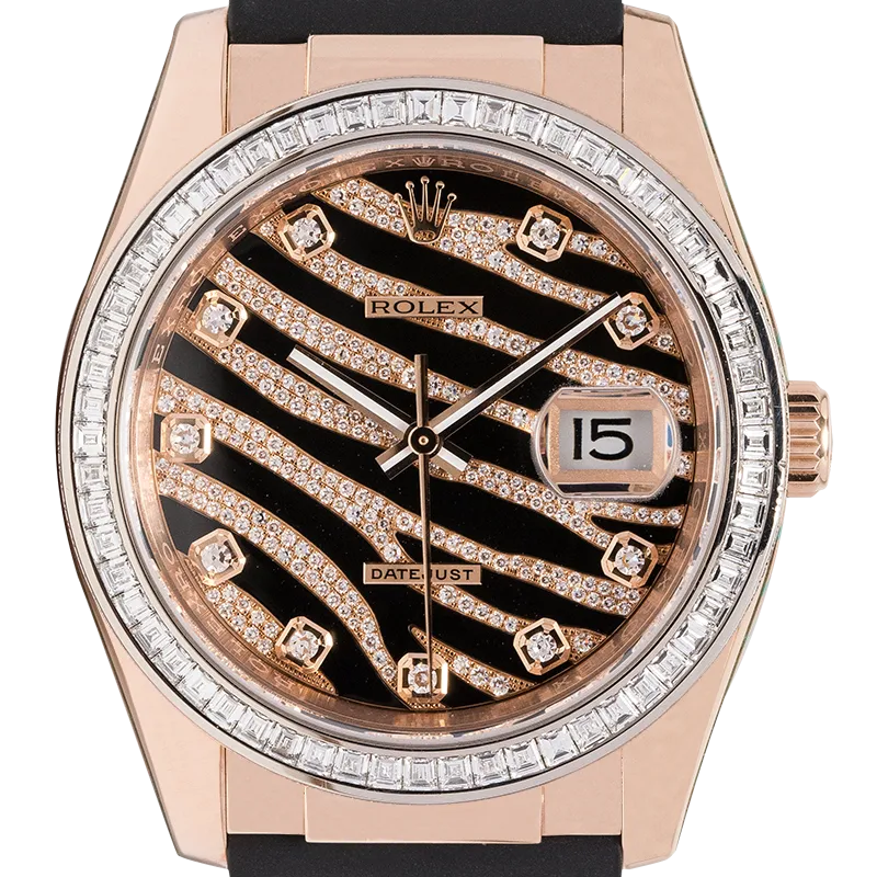 Rolex Datejust 36 zebra/black diamond dial bezel 116185BBR