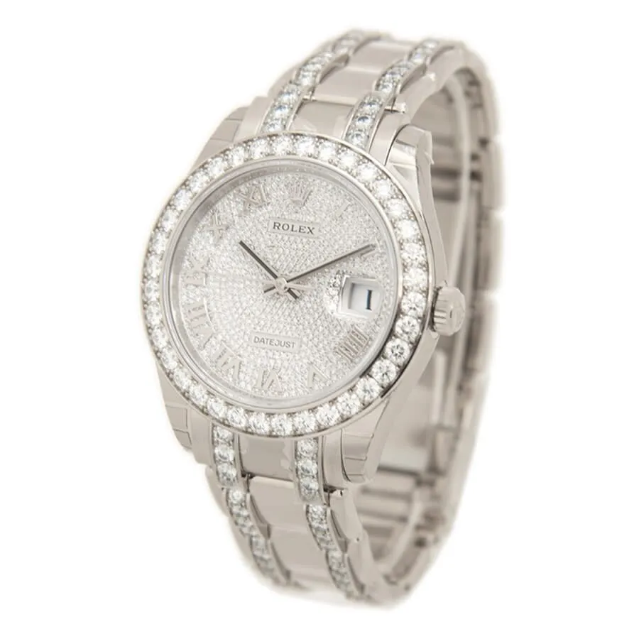 Rolex Datejust Pearlmaster 39 Automatic Chronometer Diamond Silver Dial Watch 86289DRPM