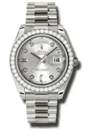 Rolex Day-Date II Silver Dial 18K White Gold President Automatic Men's Watch 218349SDP