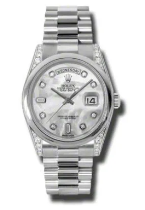 Rolex Day-Date Mother Of Pearl Dial Platinum President Automatic Men's Watch 118296MDP