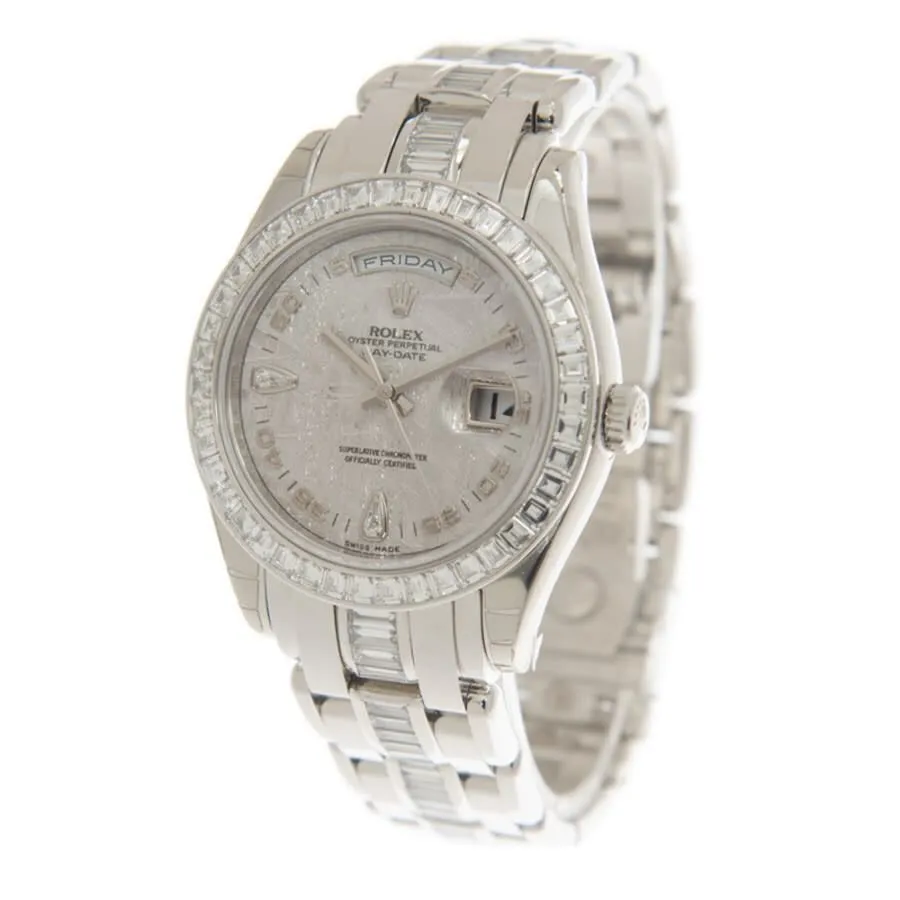 Rolex Day Date Special Edition Diamond Meteorite Dial Automatic 71 Baguette Diamond set Bracelet Men's Watch 18956