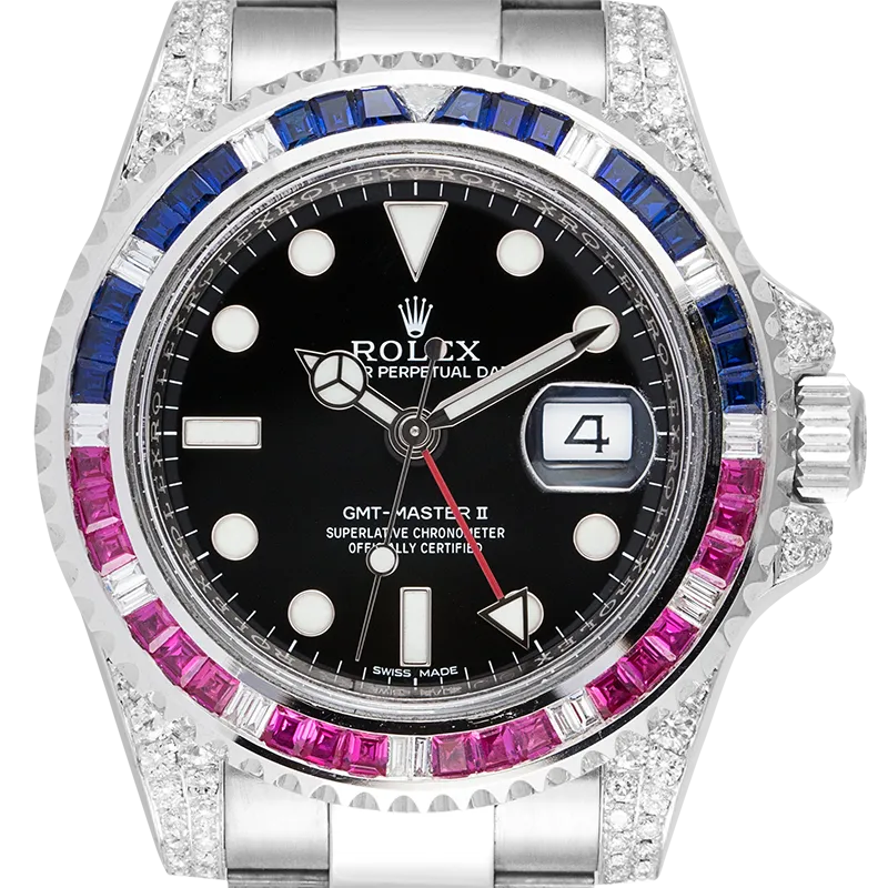 Rolex GMT-Master II 18ct White Gold with Custom Pepsi Bezel 116719BLRO