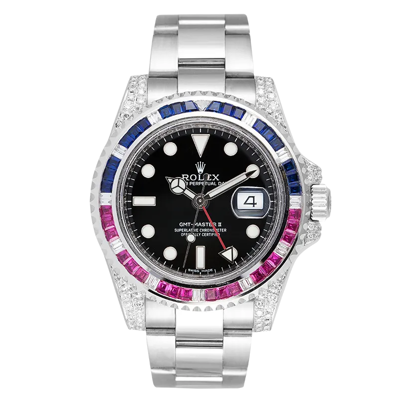 Rolex GMT-Master II 18ct White Gold with Custom Pepsi Bezel 116719BLRO