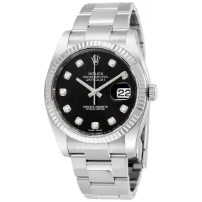 Rolex Oyster Perpetual 36 mm Black Diamond Dial Bracelet Automatic Men's Watch 116234BKDO