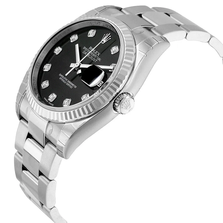Rolex Oyster Perpetual 36 mm Black Diamond Dial Bracelet Automatic Men's Watch 116234BKDO