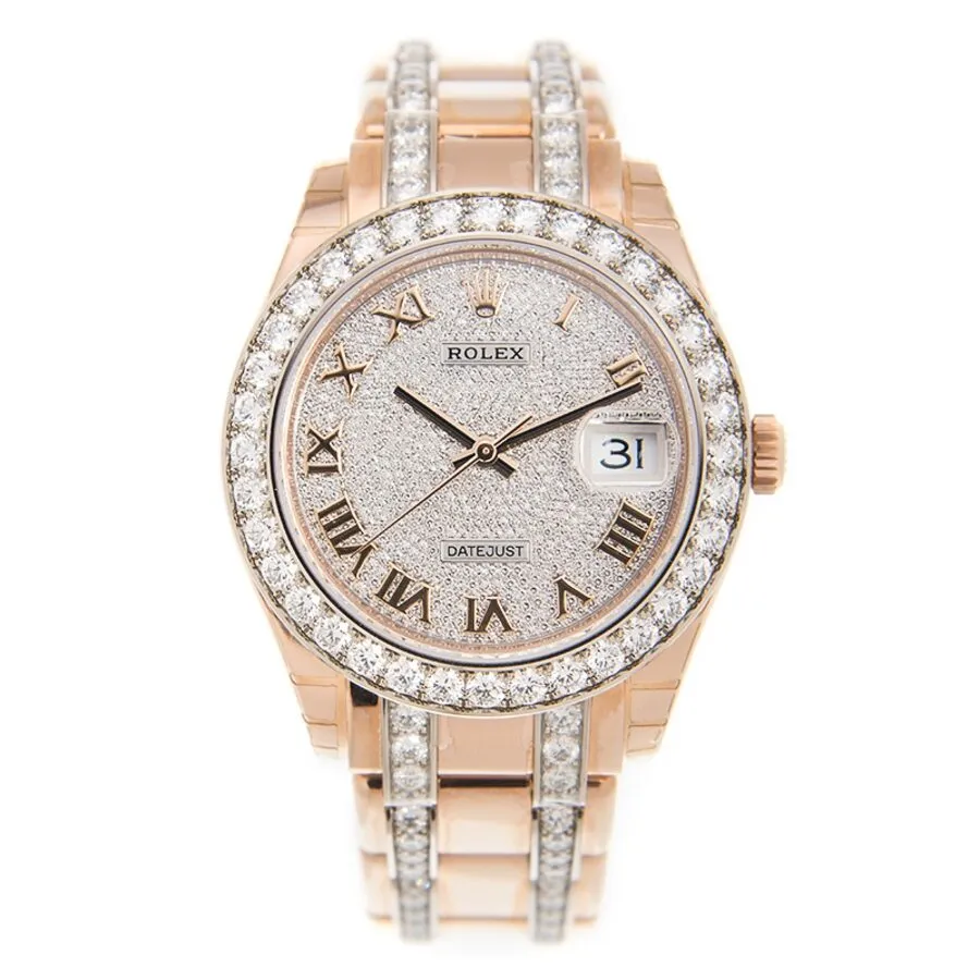 Rolex Pearlmaster 39 Diamond Pave Dial Men's 18kt Rose Gold Pearlmaster Watch 86285DRPM