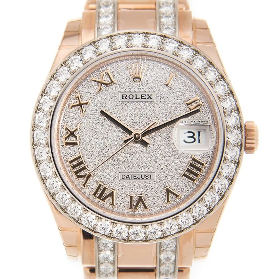 Rolex Pearlmaster 39 Diamond Pave Dial Men's 18kt Rose Gold Pearlmaster Watch 86285DRPM