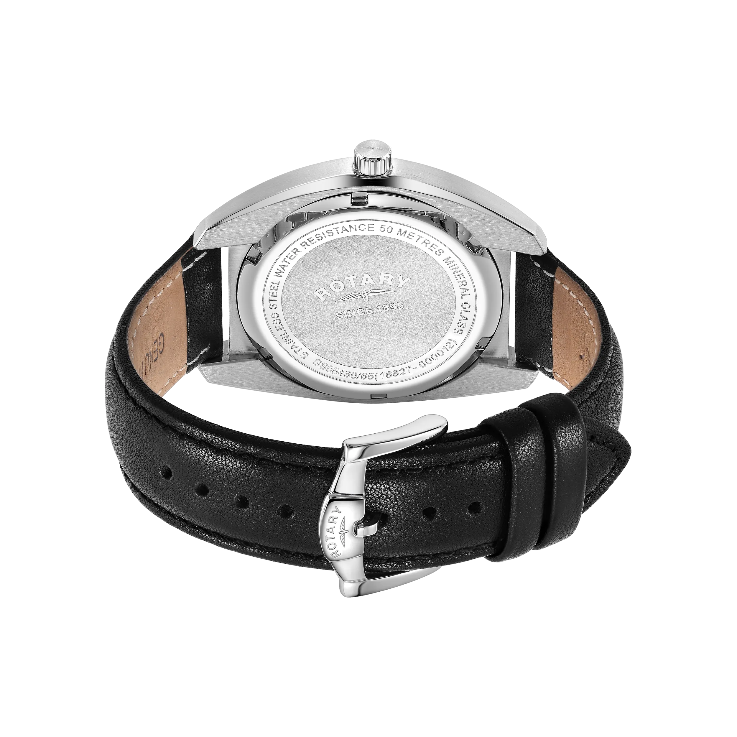 Rotary 38mm Avenger Sport 1895 Black Quartz Watch with a Black Leather Strap