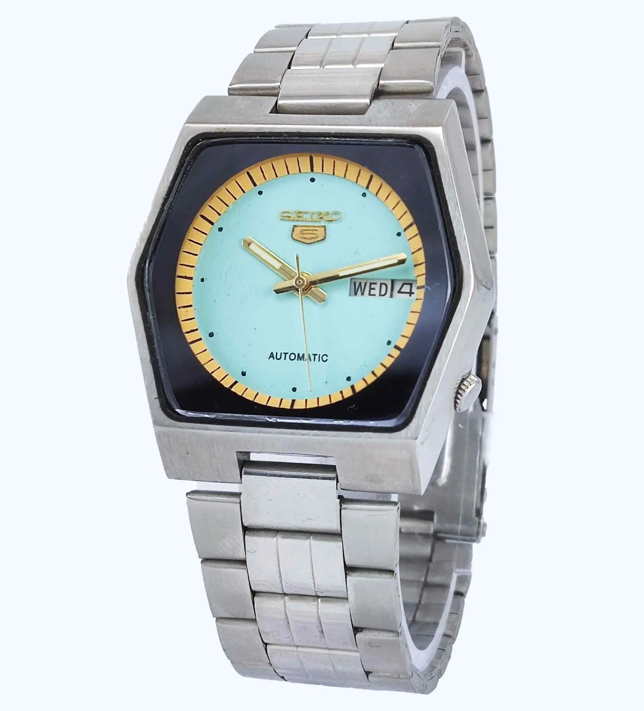 Seiko 5 Automatic 6309A 17 Jewels Turquoise Dial Day Date Men's Watch