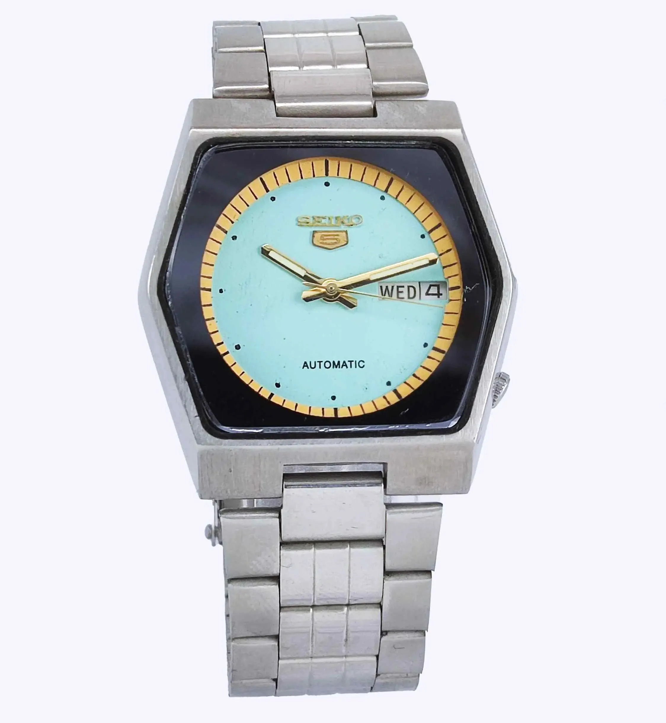 Seiko 5 Automatic 6309A 17 Jewels Turquoise Dial Day Date Men's Watch